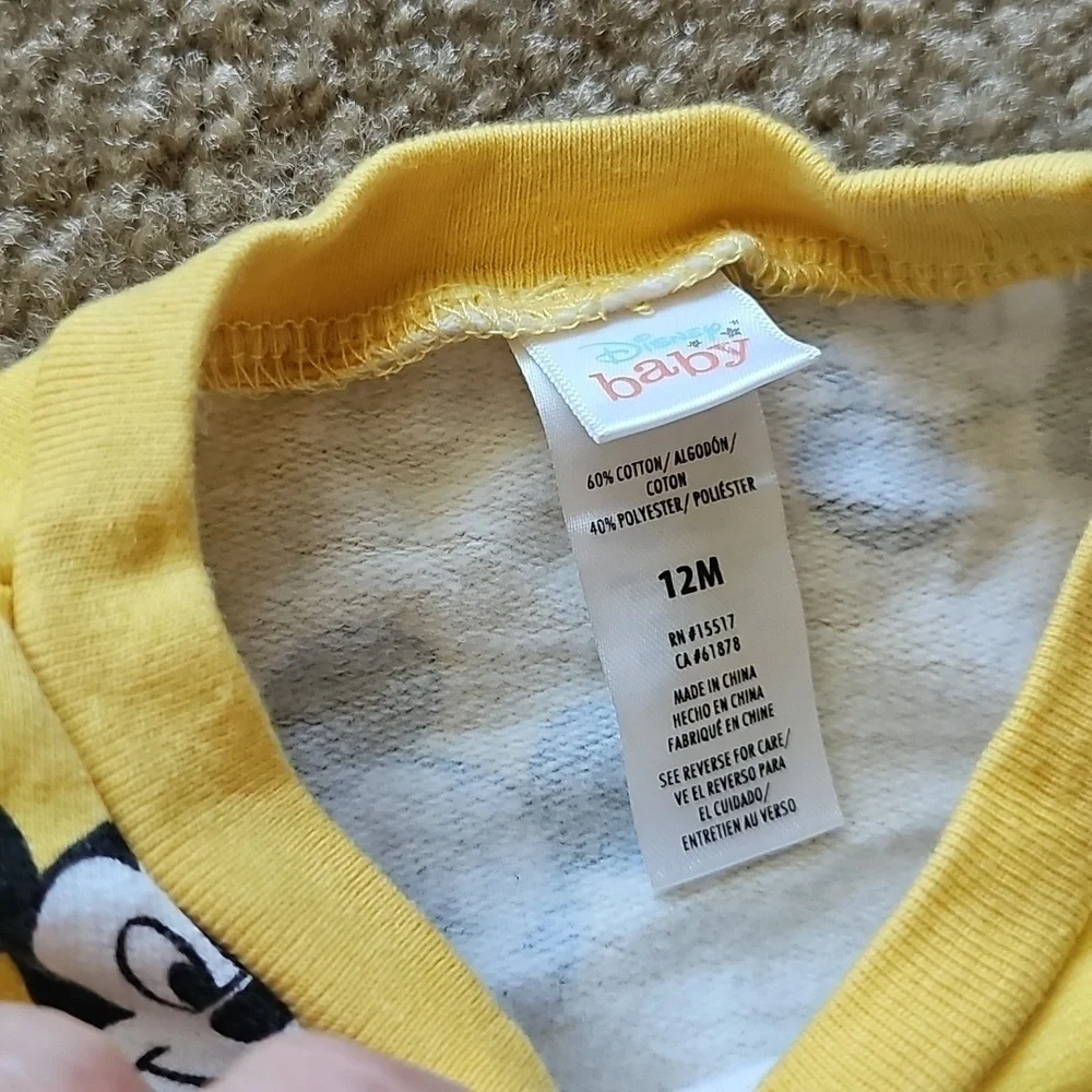 Disney Mickey Mouse Sweatshirt Jogger Set Yellow 12 Months